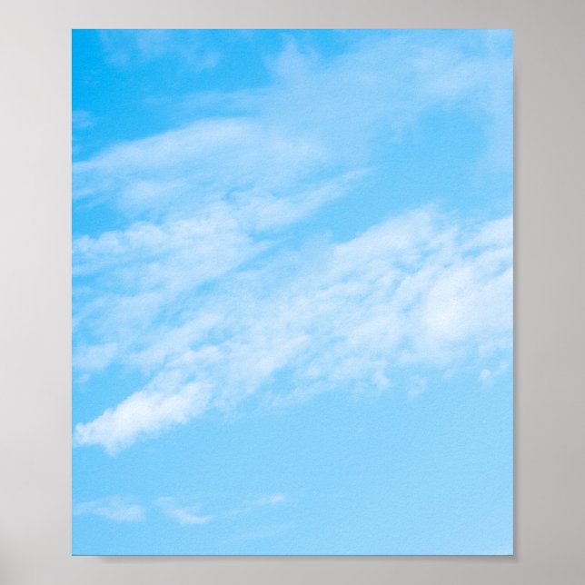 White cloud on blue sky background poster (Front)