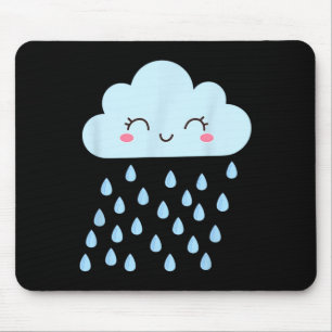 White Cloud Rain Drop Costume Christmas Halloween Mouse Pad