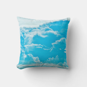 white clouds and bright blue sky background,panora cushion