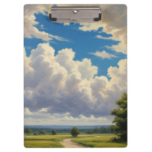 White Clouds and Clear Blue Sky Clipboard
