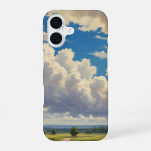 White Clouds and Clear Blue Sky iPhone 16 Case