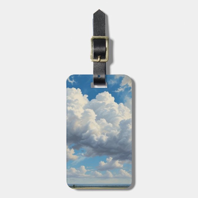 White Clouds and Clear Blue Sky Luggage Tag (Front Vertical)
