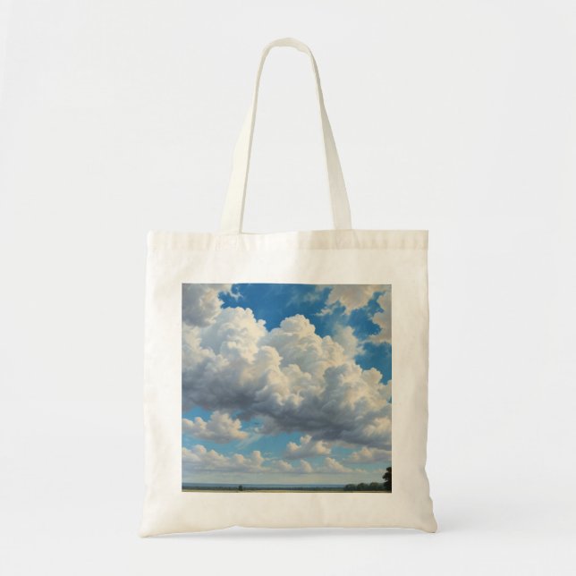 White Clouds and Clear Blue Sky Tote Bag (Front)