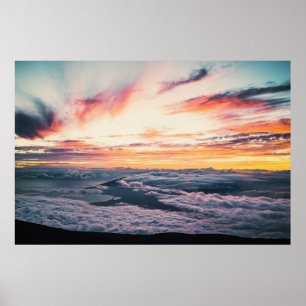 WHITE CLOUDS AT GOLDEN HOUR POSTER