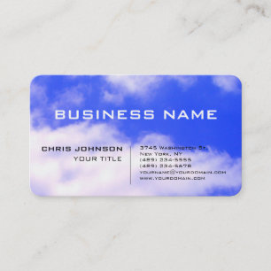 White Clouds Blue Sky Nature Photography Modern Business Card