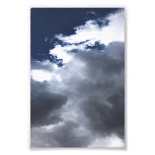 White Clouds Blue Sky Photo Enlargement Print