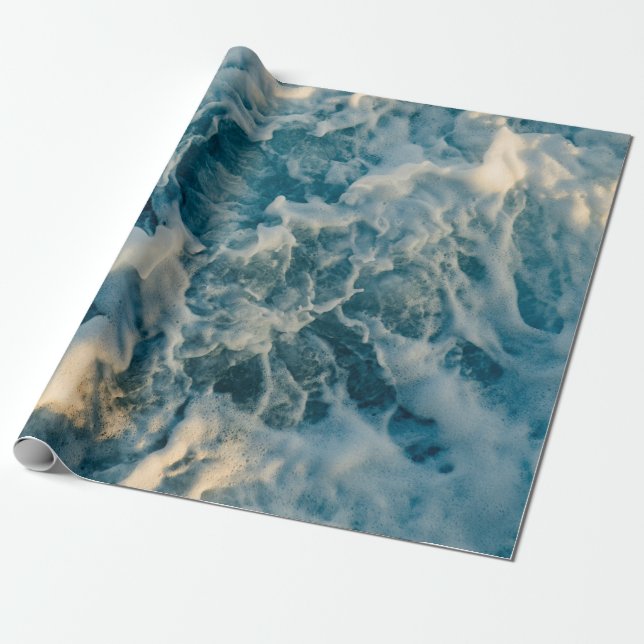 WHITE CLOUDS ON BLUE SKY WRAPPING PAPER (Unrolled)
