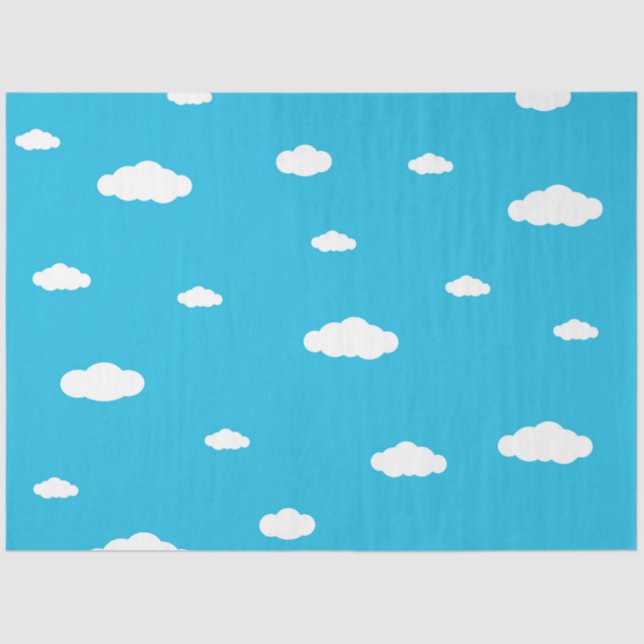 White Clouds on Light Blue Sky Tissue Paper (Front)