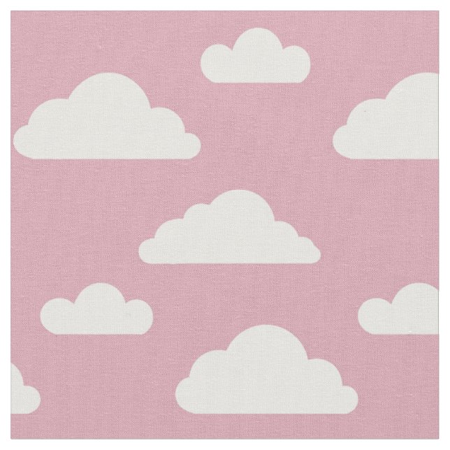 White clouds on pink fabric by Nicole Janes (Close Up)