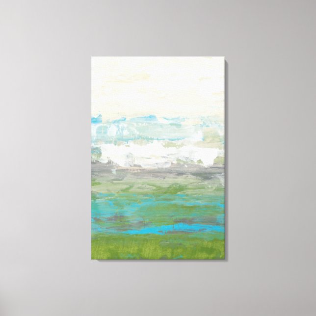 White Clouds Overlooking Beautiful Landscape Canvas Print (Front)