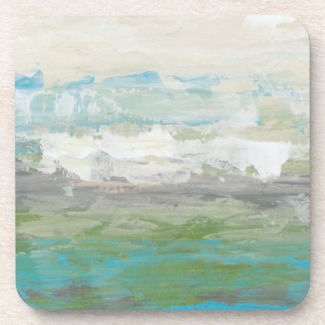 White Clouds Overlooking Beautiful Landscape Coaster (Front)