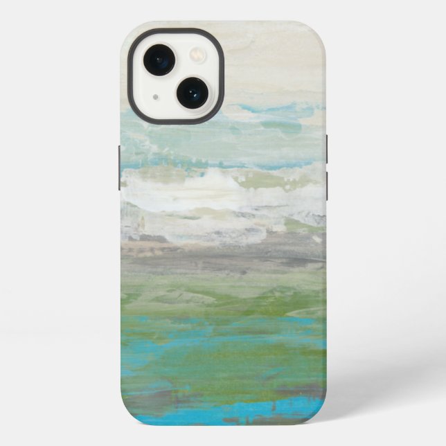 White Clouds Overlooking Beautiful Landscape iPhone Case (Back)