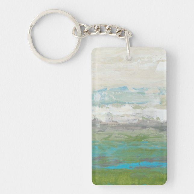 White Clouds Overlooking Beautiful Landscape Key Ring (Front)