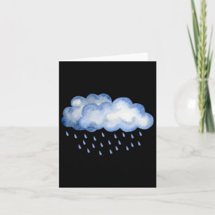 White Clouds Rain Drop Costume Christmas Halloween Card