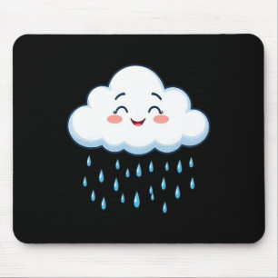 White Clouds Rain Drop Costume Christmas Halloween Mouse Pad