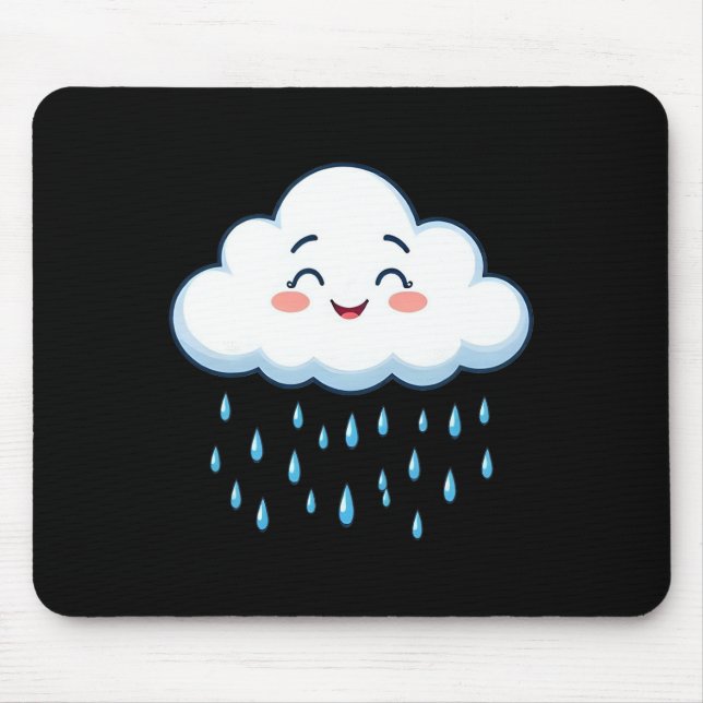 White Clouds Rain Drop Costume Christmas Halloween Mouse Pad (Front)