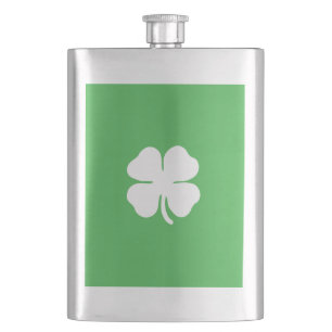 White Clover Leaf Classic Flask