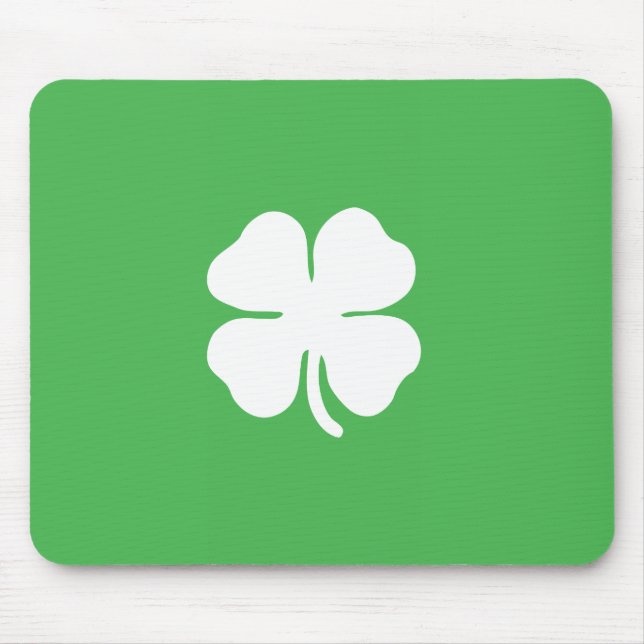 White Clover Leaf Mousepad (Front)