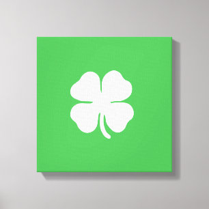White Clover Leaf Wrapped Canvas