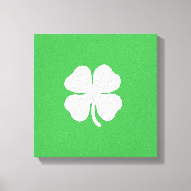 White Clover Leaf Wrapped Canvas (Front)