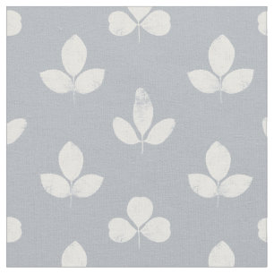 White Clover on Grey Fabric