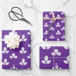 White Clover Purple Wrapping Paper Sheet
