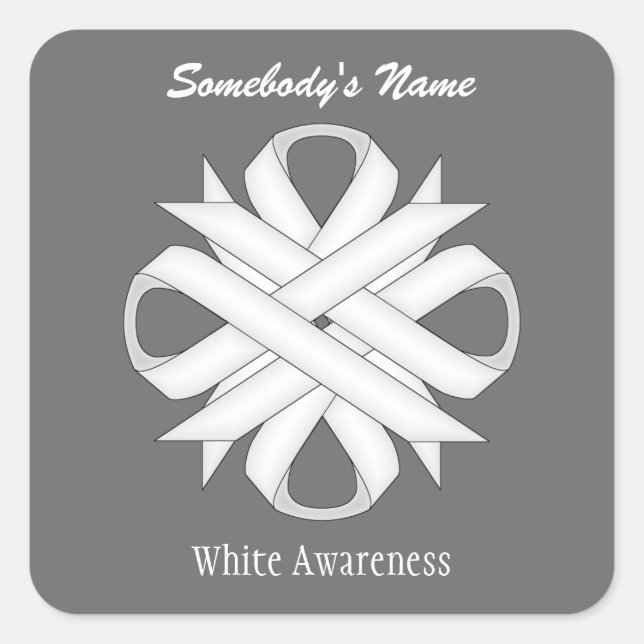 White Clover Ribbon by Kenneth Yoncich Square Sticker (Front)