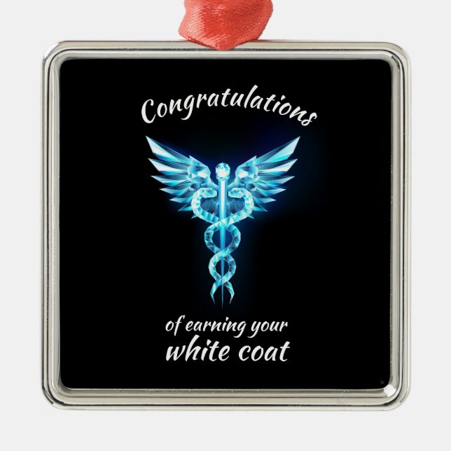White Coat Ceremony Crystal Medical  Metal Tree Decoration (Front)