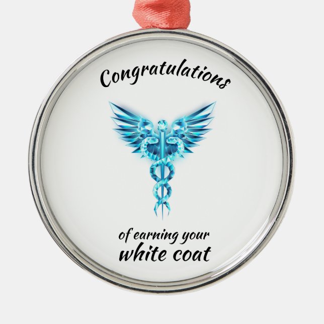 White Coat Ceremony Crystal Medical  Metal Tree Decoration (Front)