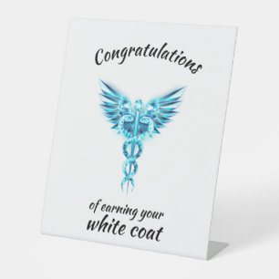 White Coat Ceremony Crystal Medical Pedestal Sign