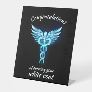 White Coat Ceremony Crystal Medical Pedestal Sign