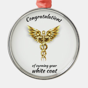 White Coat Ceremony Gold Medical  Metal Tree Decoration