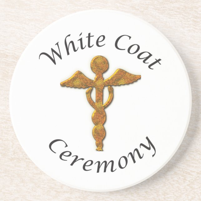 White Coat Ceremony Gold Medical, Round Gifts Coaster (Front)