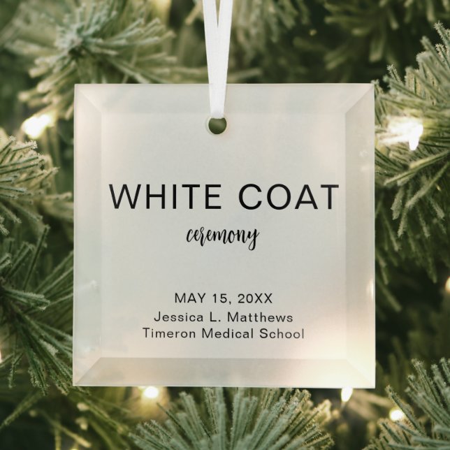 White Coat Ceremony Gold Medical, Round Gifts Glass Tree Decoration (Insitu)