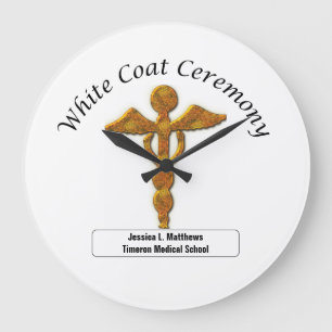 White Coat Ceremony Gold Medical, Round Gifts Large Clock