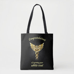 White Coat Ceremony Gold Medical  Tote Bag