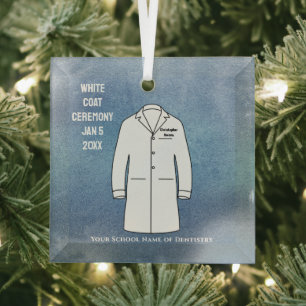 White Coat Ceremony Keepsake Dentist Glass Ornamen Glass Tree Decoration