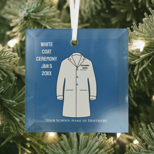 White Coat Ceremony Keepsake Dentist Glass Tree Decoration (Insitu)