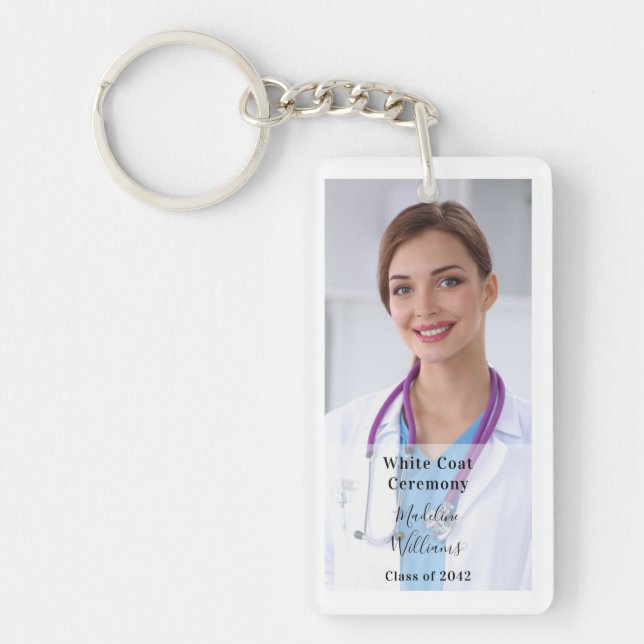 White Coat Ceremony Photo  Key Ring (Front)