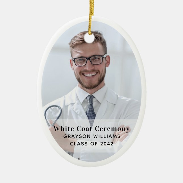 White Coat Ceremony Photo Ornament (Front)