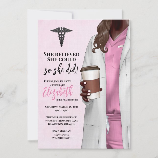 White Coat Medical School Graduation Invitation (Front)