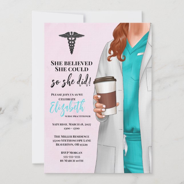 White Coat Medical School Graduation Invitation (Front)