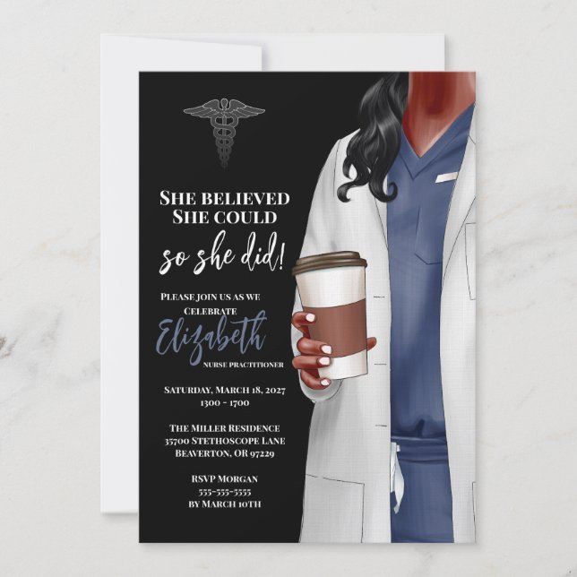 White Coat Medical School Graduation Invitation (Front)