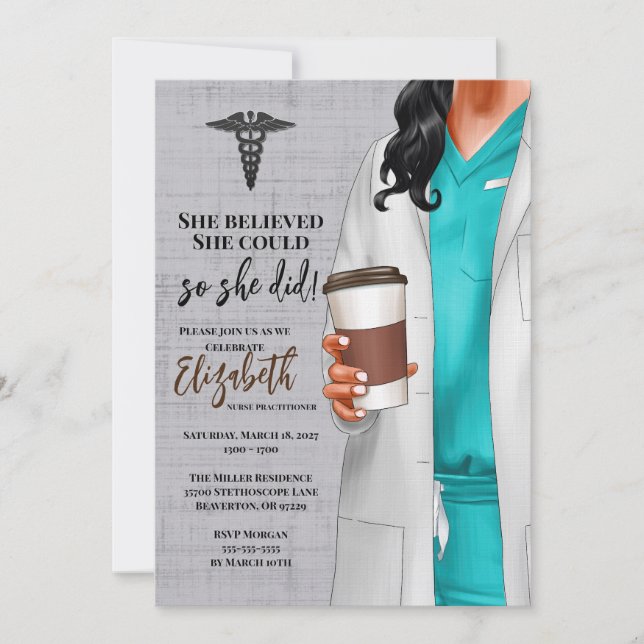 White Coat Medical School Graduation Invitation (Front)