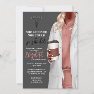 White Coat Medical School Graduation Invitation