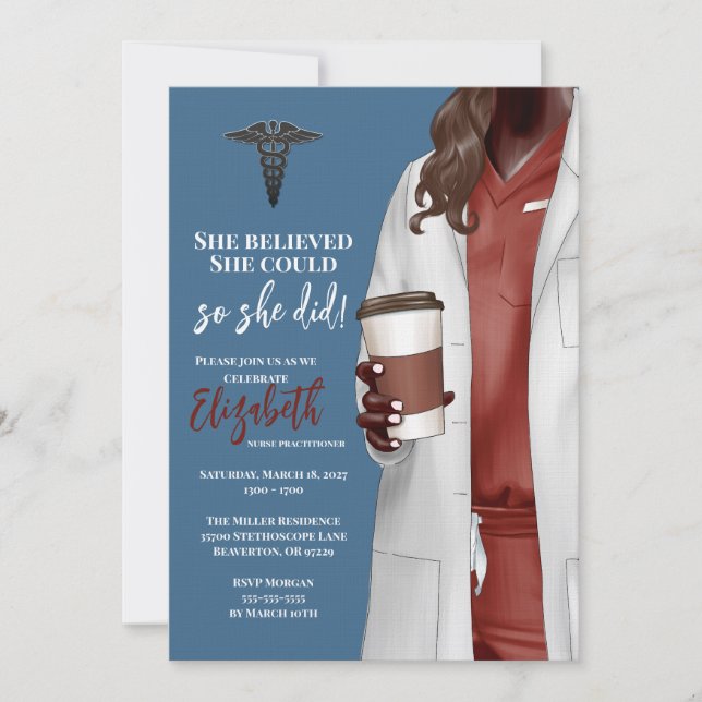 White Coat Medical School Graduation Invitation (Front)