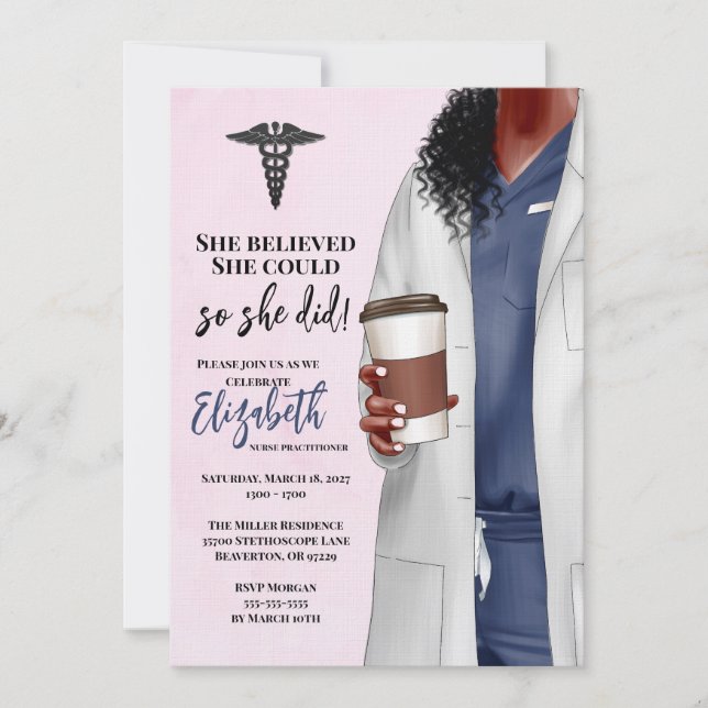 White Coat Medical School Graduation Invitation (Front)