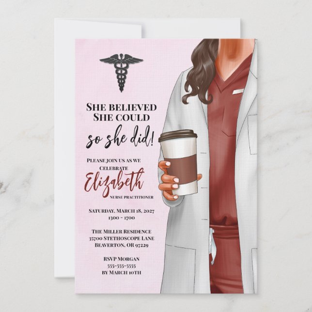 White Coat Medical School Graduation Invitation (Front)