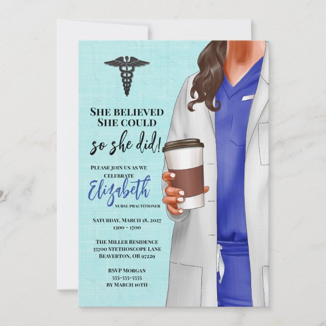 White Coat Medical School Graduation Invitation (Front)