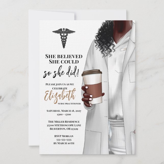 White Coat Medical School Graduation Invitation (Front)